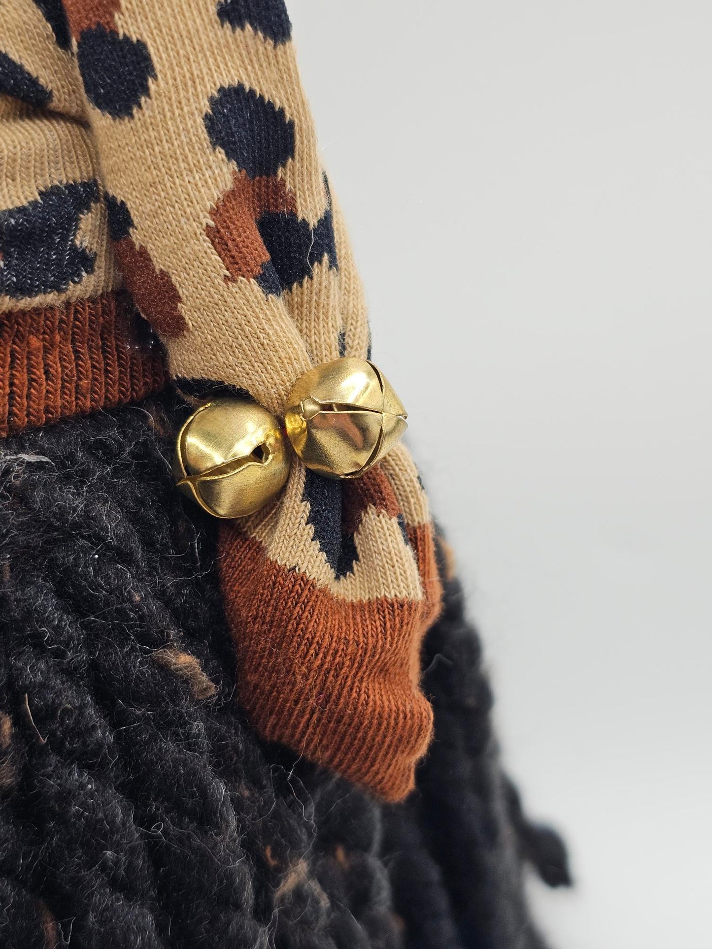 Large Black Leopard Print Gnome