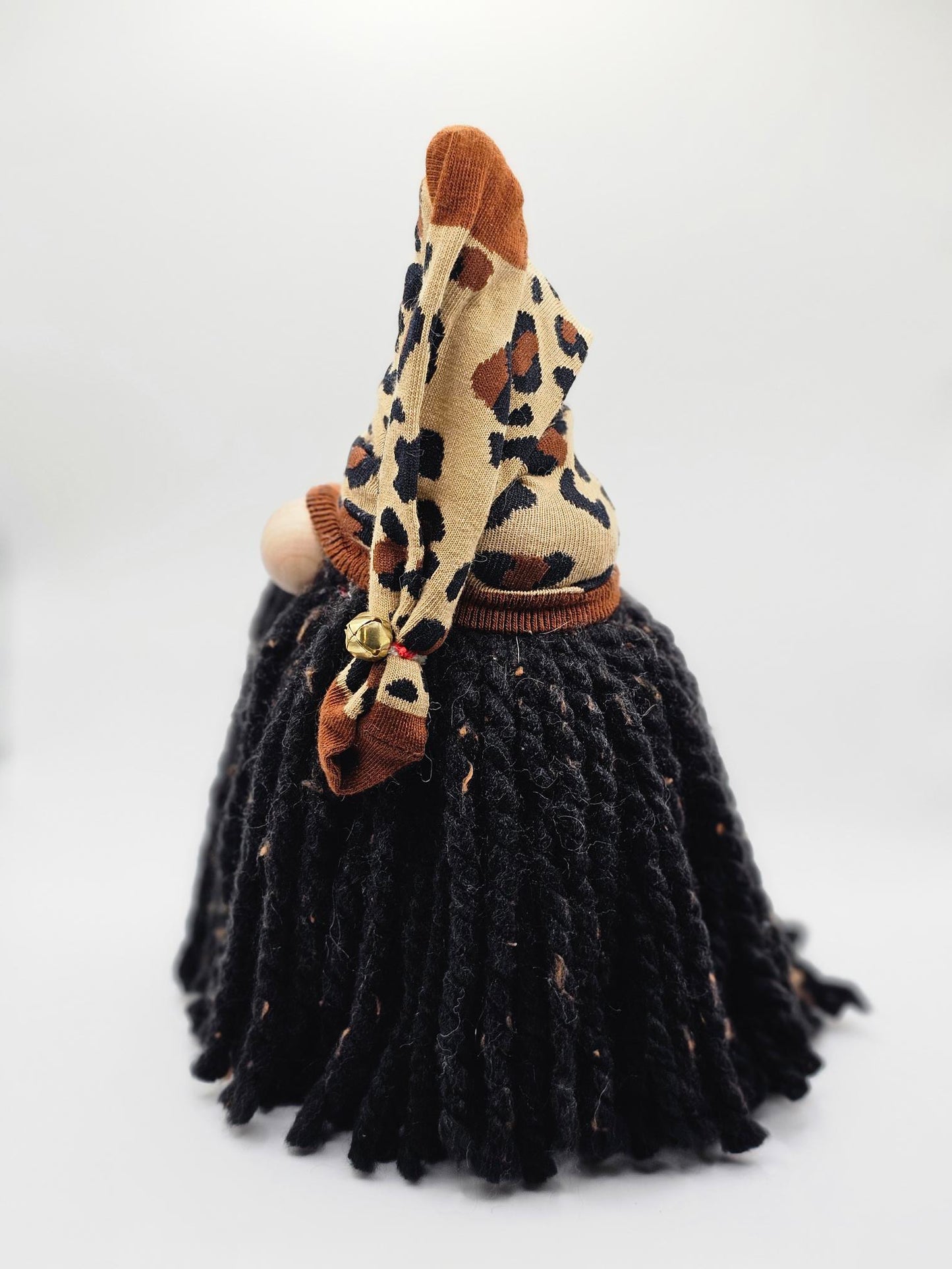 Large Black Leopard Print Gnome
