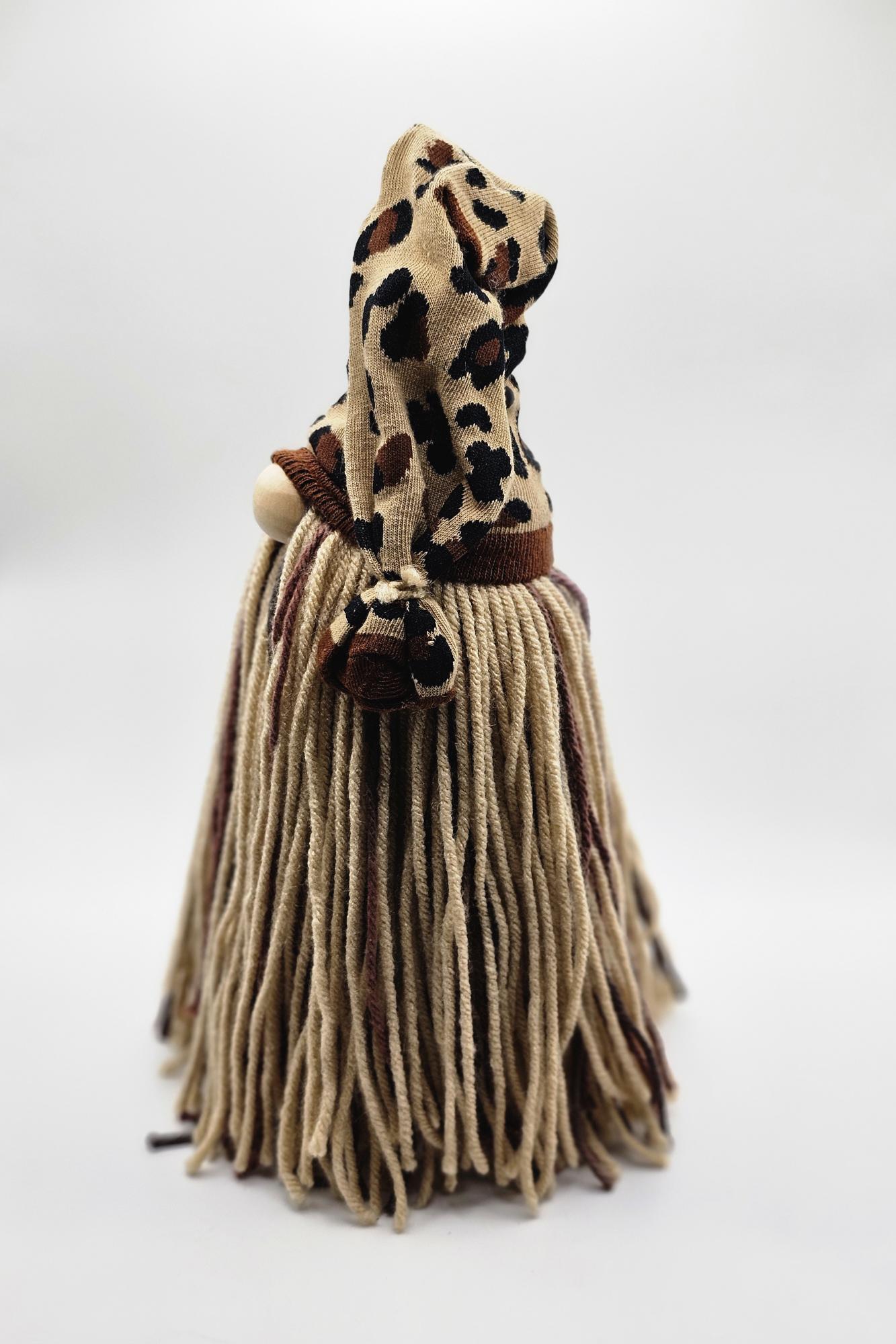 Large Tan Leopard Print Gnome