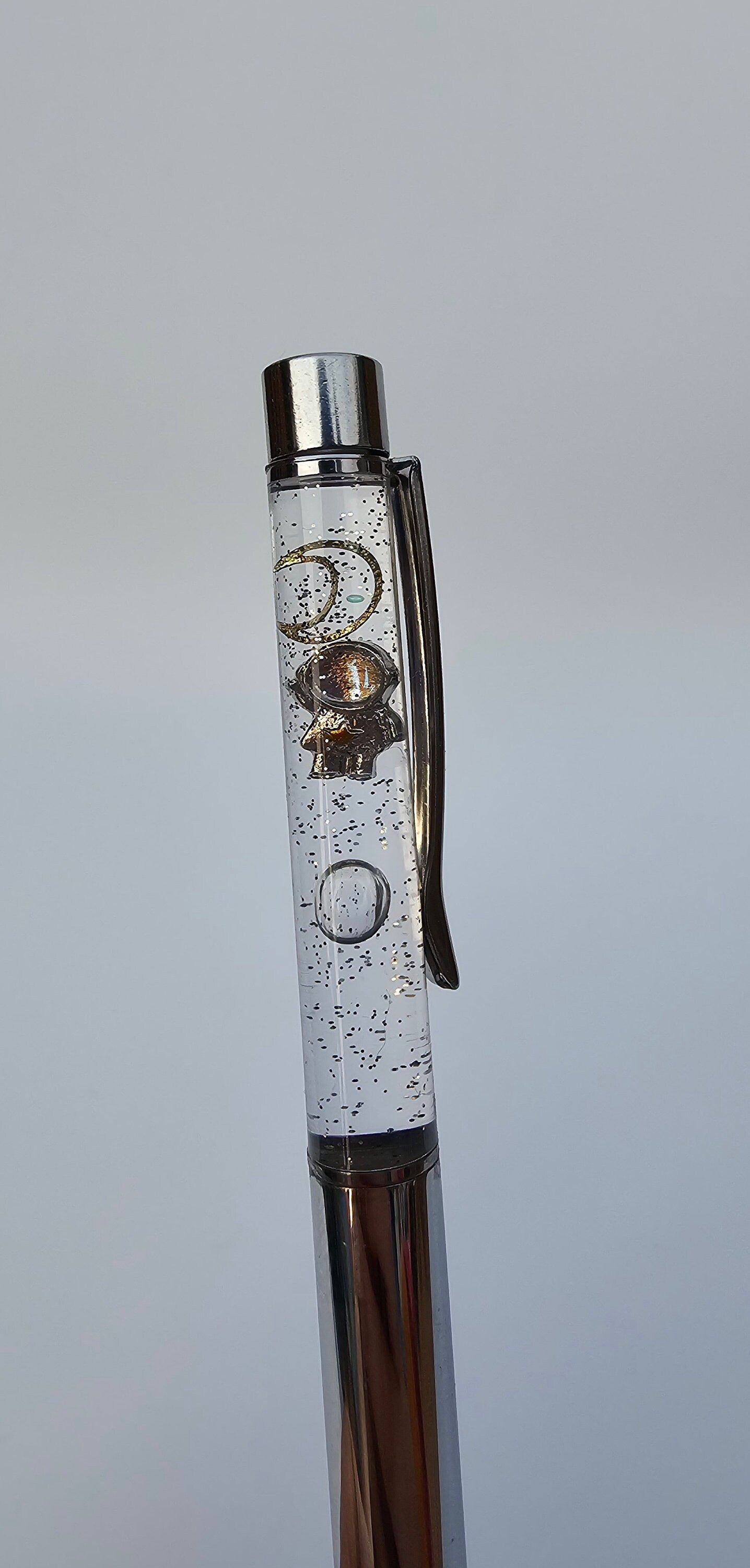 Silver Astronaut and Moon Sensory/Fidget Pen